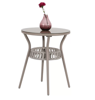 Ensemble de meubles de loisirs d'extérieur pour balcon d'hôtel, 2 places, table basse en aluminium et chaise en corde tressée