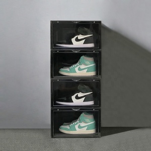 Vente en gros boîte à chaussures transparente côté ouvert transparent géant magnétique boîte à chaussures transparente 2023 boîte en plastique de rangement de chaussures chaudes - Product Image 5