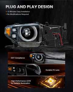 Kit de Faros Delanteros Bi-LED para Tundra 2014-2021, Faros Delanteros con Luz de Circulación Diurna, Cumplen con la Normativa DOT, para Toyota Tundra 14-21 - Product Image 3