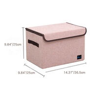 Vente chaude Fournisseur d'usine Fabricant Boîte de rangement pliable en tissu de lin avec couvercle pour boîte de rangement de garde-robe