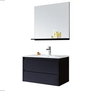 Environmentally E1 MDF modern bathroom mirror cabinet 2 Drawers Hanging Bathroom Vanity