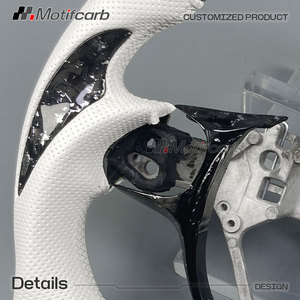 Volant personnalisé en fibre de carbone forgée argentée avec poignées en cuir pour Toyota GR 86 GT 86 et Subaru BRZ Limited 2017-2026 - Product Image 5