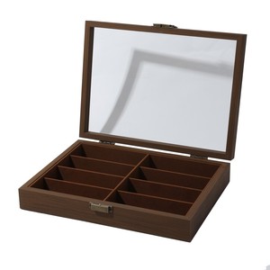 Étui de luxe en bois pour 6 à 8 paires de <span class=keywords><strong>lunettes</strong></span>, boîte de rangement pour <span class=keywords><strong>lunettes</strong></span> de soleil avec couvercle transparent - Product Image 4