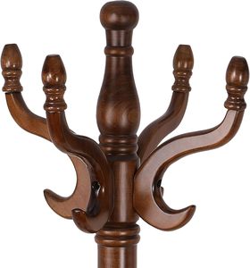 Appendiabiti in legno Freestanding con ganci per rami d'albero Design stabile ingresso corridoio camera da letto libreria marrone - Product Image 4