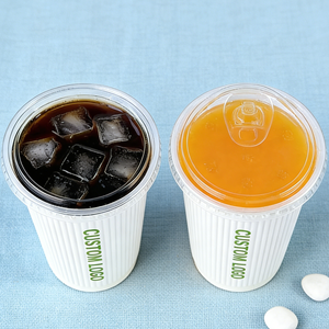 Gobelets en plastique réutilisables à paroi simple, formes originales, avec couvercle, diamètre 90 mm, impression UV, fond rond, 16oz, 18oz, 20oz, 350ml - Product Image 3