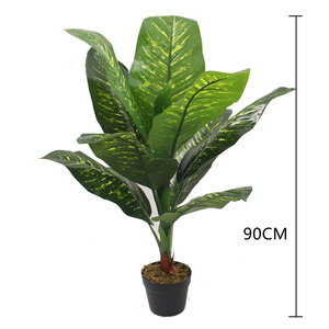 Albero Artificiale di Difennbachia Sempreverde, Pianta Finta in Plastica 90CM, Verde, Ecologico, Durevole, per Uso Interno, Quasi Naturale - Product Image 1