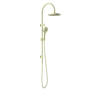 Grifo de ducha de latón de lujo, oro rosa, frío y caliente, para baño, lluvia, marca de agua