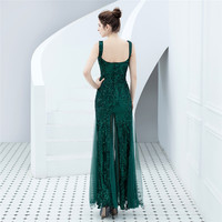 16187-S # Robe d'été élégante queue de poisson style longue robe licou pailletée robe de banquet pailletée robe de grosse dame. Robe surdimensionnée