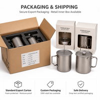 Tasse de camping en titane pur Zentopia, tasse ultralégère de qualité alimentaire, non toxique, antirouille, pour la randonnée, le camping, les voyages en plein air