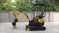 Excavator Mini SH15, Excavator Mini Cina, Micro Digger untuk Penggalian Parit Pertanian, Excavator Crawler Kompak untuk Pekerjaan Teknik