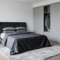 Ensemble de draps de lit en microfibre de luxe en gros, taille king, 4 pièces, sans plis, poche profonde, draps ajustés avec taies d'oreiller