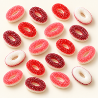 Anneaux de bonbons gélifiés aux baies aigres pour commandes en gros avec enrobage sucré et emballage personnalisé sous marque privée