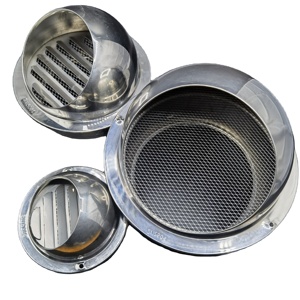 Rejilla de Ventilación Redonda Moderna de Acero de 150 mm para Extracción de Aire, Montaje en Pared, para Uso Exterior - Product Image 2