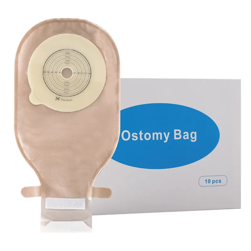 स्थिर चिकित्सा उपभोग्य सामग्री यू-आकार के सक्रिय कार्बन एक-टुकड़ा कोलोस्टोमी बैग के साथ हाइड्रोकोलाइड बेस प्लेट ओस्टोमी बैग