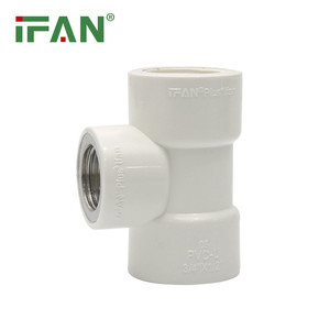 IFAN vert et blanc <span class=keywords><strong>en</strong></span> laiton femelle <span class=keywords><strong>té</strong></span> pvc raccord de <span class=keywords><strong>plomberie</strong></span> raccord de tuyau fileté pvc pour l'eau d'approvisionnement - Product Image 2