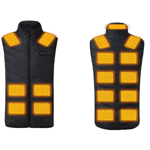 Dynamics Men USB Infrared 17 Heating Areas Vest Jacket Men Winter Battery Heated Vest Waistcoat For Sports Hiking Oversized 6XL