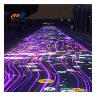 Système de projection interactive 3D sur sol extérieur avec projecteur de sol métallique et capteur radar