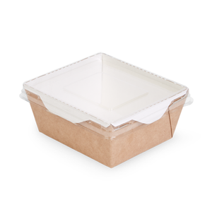 กล่องอาหารกระดาษคราฟท์ OSQ OpSalad 350 คุณภาพพรีเมียม สำหรับอาหารกลางวัน ใช้งานได้หลากหลาย พร้อมฝาใส  รับทำโลโก้ตามสั่ง - Product Image 3