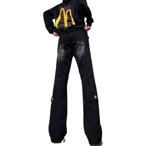 Pantalones Vaqueros Negros Americanos de Trabajo para Hombre, Estilo Hiphop, Ajustados, de Pierna Ancha, Estilo Urbano - Product Image 5