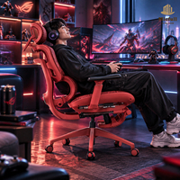 Chaise de jeu et de bureau ergonomique en maille avec accoudoirs 6D et support dorsal divisé pour le travail et les études