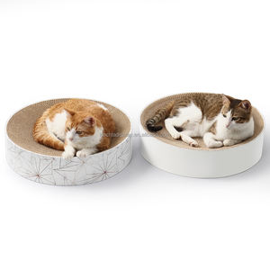 Umweltfreundliches Katzenkratzbett aus Pappe in runder Schalenform - Product Image 1