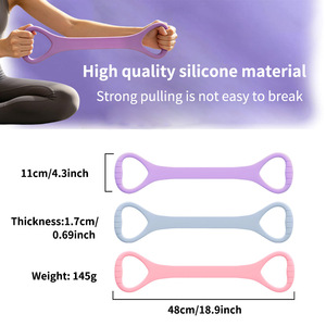 Banda de resistencia de silicona en forma de 8, correa de yoga de silicona para entrenamiento de brazos y espalda, banda de ejercicio portátil para adultos - Product Image 2