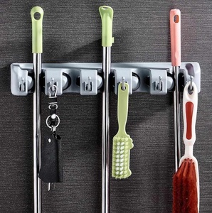 Multifunctional mop holder bathroom wall mount broom and mop rack storage hook