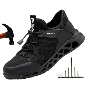 Scarpe antinfortunistiche traspiranti con punta in acciaio Super morbido per uomo donna scarpe da lavoro scarpe da lavoro per edilizia industriale antiscivolo per uomo