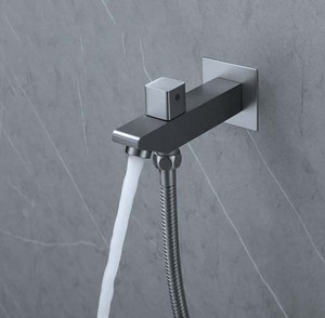 Set <span class=keywords><strong>Doccia</strong></span> <span class=keywords><strong>Termostatico</strong></span> a Pioggia Incassato Semplice con Finitura Spazzolata, Display Digitale Intelligente, Completo in Ottone - Product Image 6