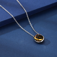 Collier ras du cou en acier inoxydable plaqué or 18 carats, motif cercle creux, sans ternissement, avec trois anneaux entrelacés, pour couple