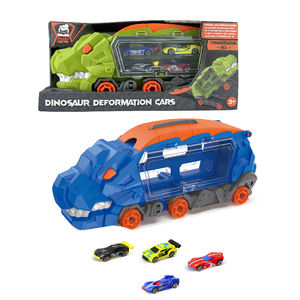 Transport <strong>Dinosaur</strong> Truck with 4 Mini <strong>Cars</strong> Kids Carrier Vehicles <strong>Toys</strong> Set Tyrannosaurus Rex Transport <strong>Toys</strong> <strong>Cars</strong> and Trucks - Product Image 1