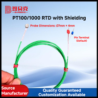 Sensor de temperatura RTD PT100/PT1000 de alta precisión con Sonda magnética y cable PTFE Instrumentos de temperatura personalizables de 3 hilos