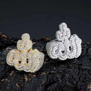 Flame Rune Motif Moissanite <b>Rings</b> <b>Iced</b> Out Pave 925 Sterling Silver 18K Solid Gold PVD Hip Hop Custom Jewelry Wholesaler B2B OEM - Product Image 6