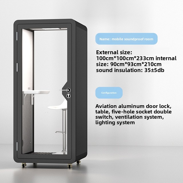 Modern Soundproof Movable Room for Home Use Live Streaming Studio Indoor Singing Practice Recording Piano Telephone Booth