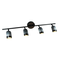 Ampoule LED GU10 à 4 lumières à rail fixe pour suspension d'intérieur Nickel brossé Finition noire pour lustres décoratifs et lampes suspendues