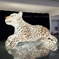 Dessin animé gonflable d'animal de léopard gonflable d'argent de léopard gonflable pour la décoration ou la publicité