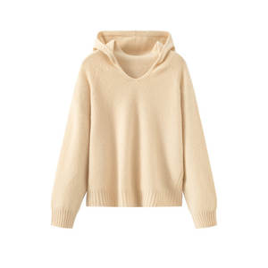 Качественный шерстяной кашемировый свитер с капюшоном - Product Image 1