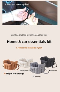 Siège de voiture portable pour animaux de compagnie, siège surélevé pour chien et chat avec housse amovible et lavable, ceinture de sécurité pour les voyages en plein air, utilisable en toutes saisons - Product Image 6