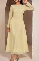 Robe musulmane YKD128 jaune rose, légère, douce et confortable, design traditionnel innovant, look décontracté, robe musulmane pour femmes, islamique