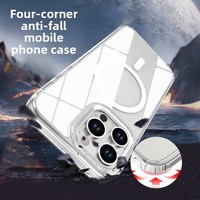 Étui de téléphone magnétique 2-en-1 PC+TPU, coque de protection antichoc à couverture intégrale anti-chute à quatre coins pour iPhone 16 Pro Max