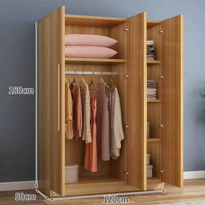 خزانة ملابس خشبية لتخزين الملابس، دولاب غرفة نوم كبير بمنظم وأبواب - Product Image 6