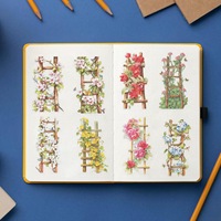 50 autocollants PVC rétro motif fleur échelle, décoration Halloween, pour coque de téléphone, gobelet, carnet DIY