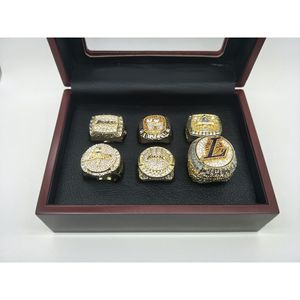 Los Angeles Lakers Championship Ring Set 6 Pieces Gold Plated Alloy Jewelry with <b>Box</b> - Product Image 1