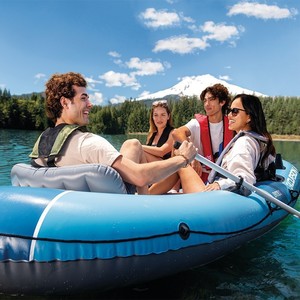 Véritable ensemble de <span class=keywords><strong>kayak</strong></span> gonflable <span class=keywords><strong>INTEX</strong></span> 66325 pour 5 personnes, en PVC, pour la pêche et le rafting, longueur 3,1-4 m, avec <span class=keywords><strong>pagaie</strong></span> - Product Image 1