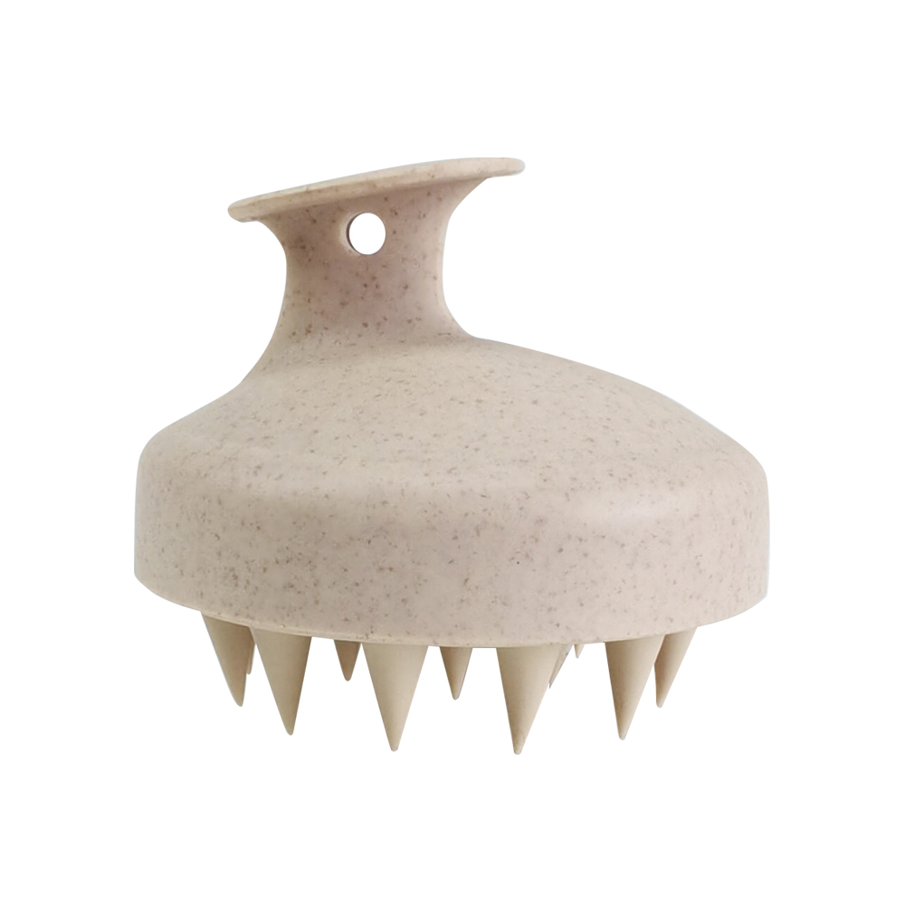 Настраиваемая биоразлагаемая Пшеничная солома, перерабатываемая Силиконовая скребок для головы, скребок для мытья волос, Массажная щетка для шампуня