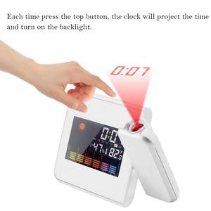 Réveil numérique à projection LED avec écran couleur, calendrier perpétuel, affichage météo, horloge électronique multifonction pour la maison - Product Image 5
