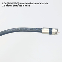 Cable Coaxial RG6 de 75 Ohmios, Conductor Interno de Acero Revestido de Cobre, Conector Macho F, Color Personalizado, Longitud de 15 m para Comunicación de TV Box
