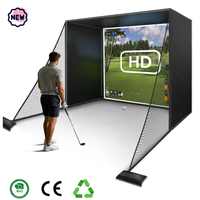 Structure de protection robuste pour simulateur de golf 10x8 pieds avec écran anti-impact, filets de protection, rembourrage en mousse aux coins, pour entraînement à domicile, en intérieur ou au garage