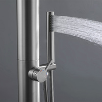 Mitigeur de douche moderne autoportant en acier inoxydable, finition or brossé, robinets sur pied chromés - pour appartements de plage