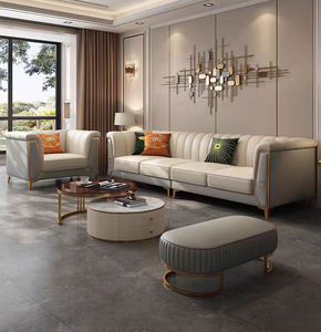 โซฟาผ้ากำมะหยี่ดีไซน์เชสเตอร์ฟิลด์สุดหรูสไตล์ปารีสสมัยใหม่ คุณภาพสูง ดีไซน์สีทอง แบบกระดุม  ตัวเลือกสีหลากหลาย ขายส่ง - Product Image 1